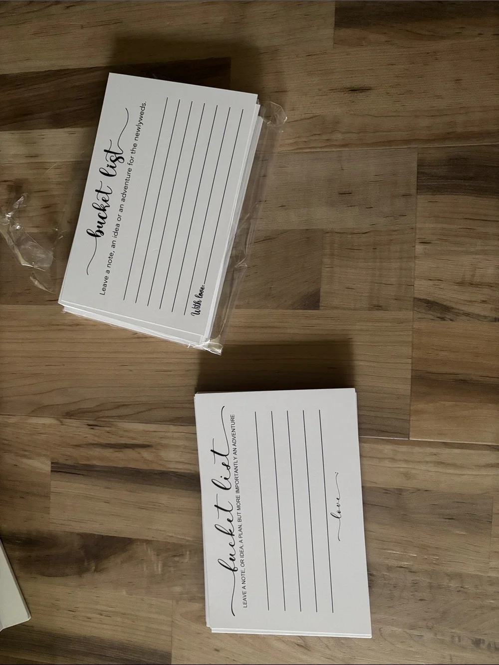 Wooden 'Bucket List’ Barrel - Brown Rustic & cards